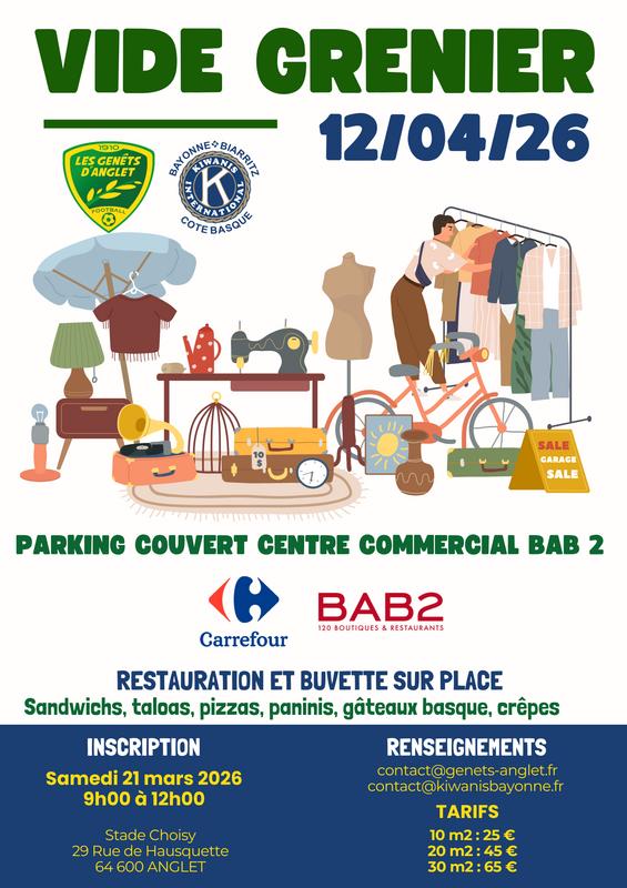 Vide grenier - les genets d'anglet football