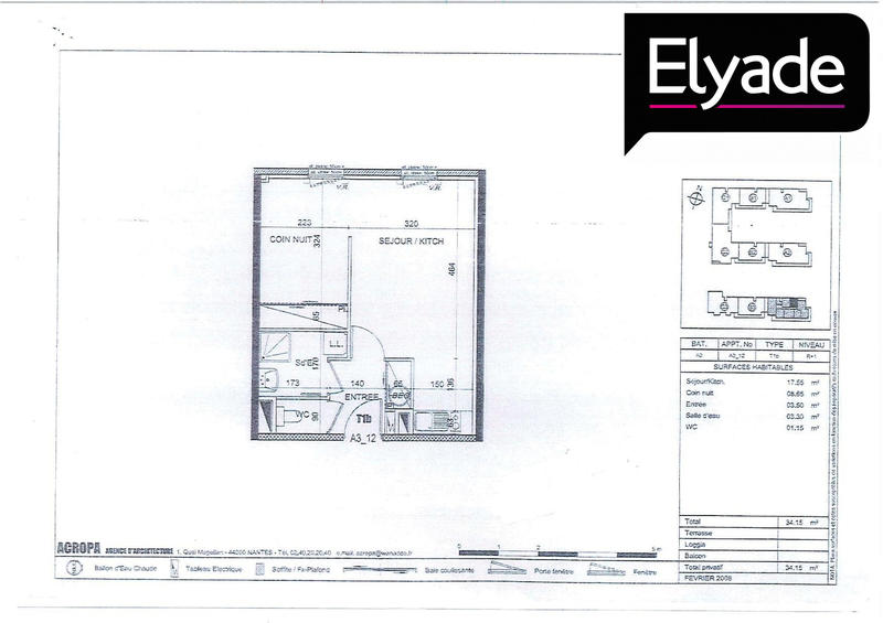 Appartement - 34 m² - 1 pièce