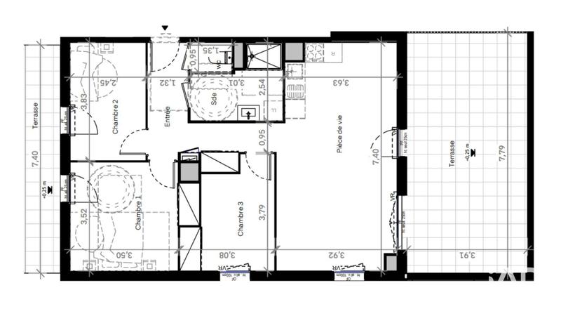 Appartement - 75 m² - 4 pièces