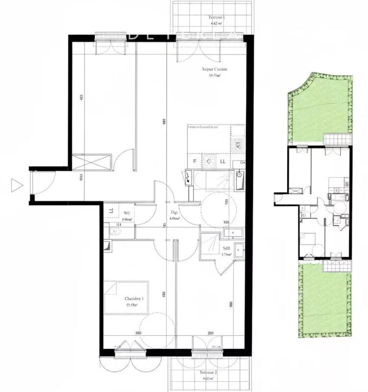 Appartement - 84 m² - 4 pièces