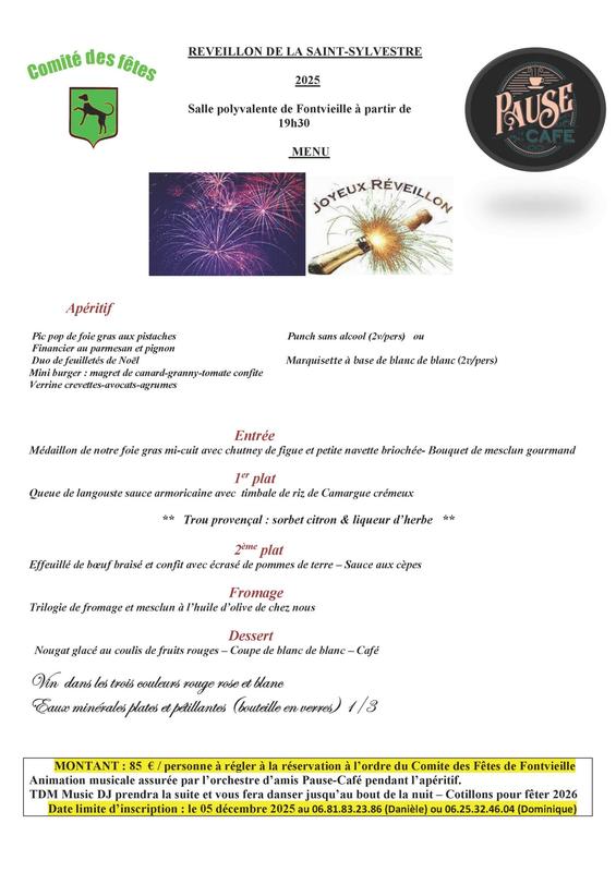 Réveillon de la Saint Sylvestre à Fontvieille
