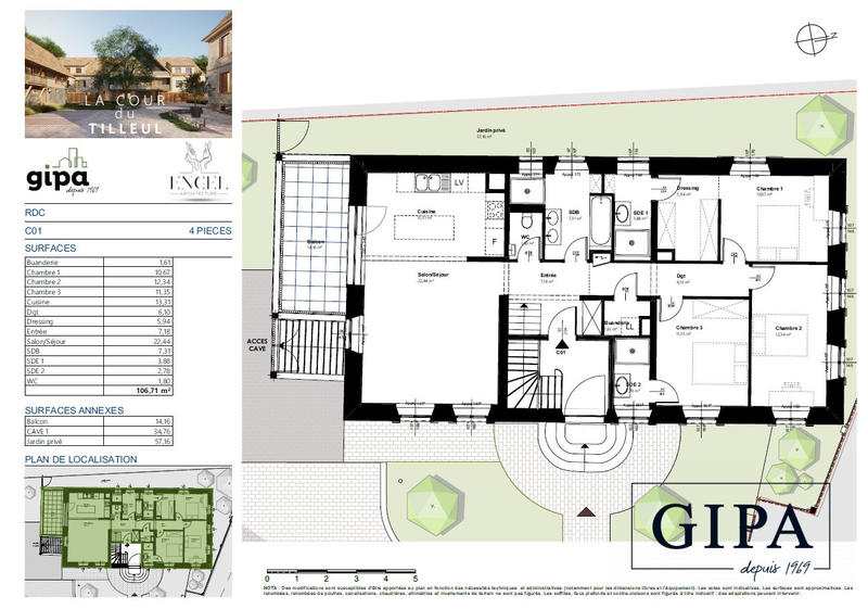 Appartement - 104 m² - 4 pièces