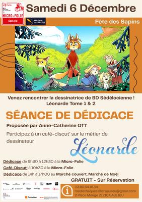 Dédicace et café-discut' Anne-Catherine Ott dessinatrice Bd Léonarde à la Micro-Folie de Saulieu Samedi 6 décembre - Fête des Sapins