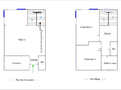 Maison jumelée - 92 m² - 3 pièces