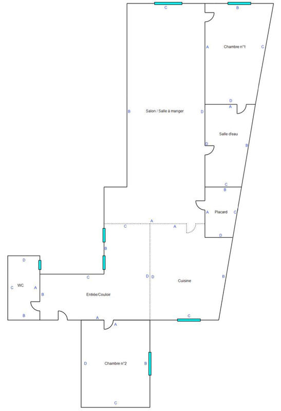 Appartement - 57 m² - 3 pièces
