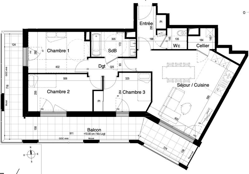Appartement - 77 m² - 4 pièces