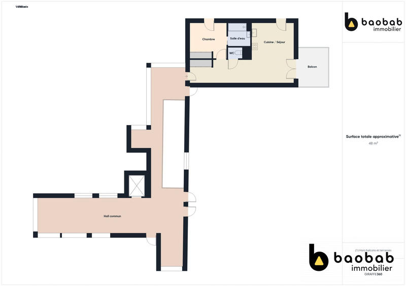 Appartement - 48 m² - 2 pièces