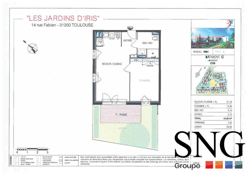 Appartement - 41 m² - 2 pièces