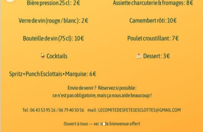 Le Come Back du comité des fêtes d'Esclottes