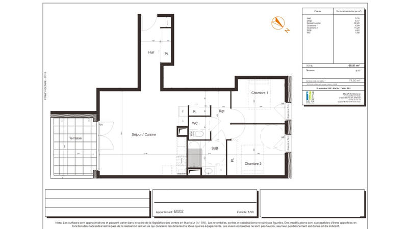 Appartement - 69 m² - 3 pièces