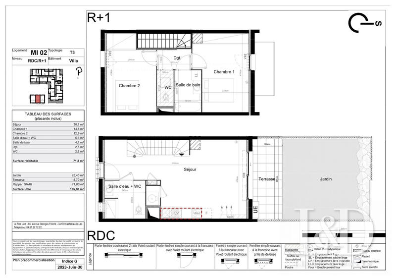 Duplex - 72 m² - 3 pièces