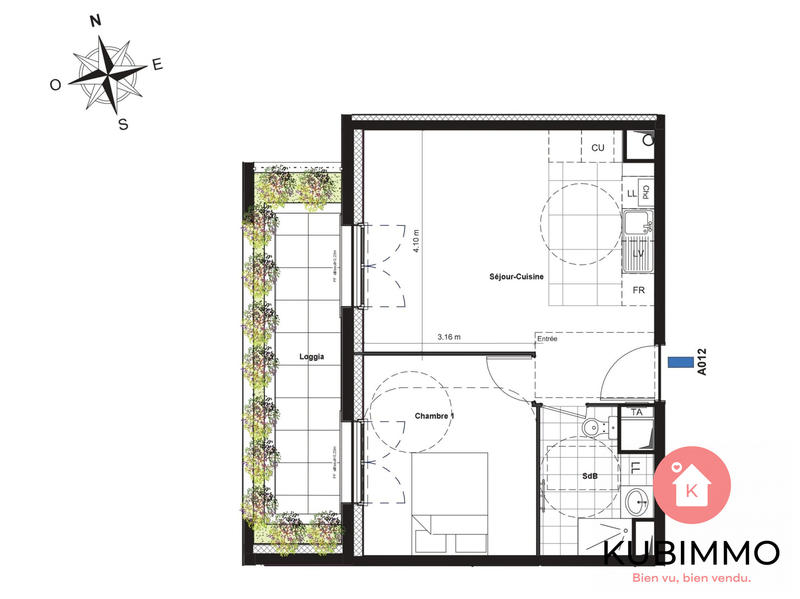 Appartement - 40 m² - 2 pièces