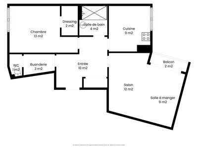 Appartement - 62 m² - 2 pièces