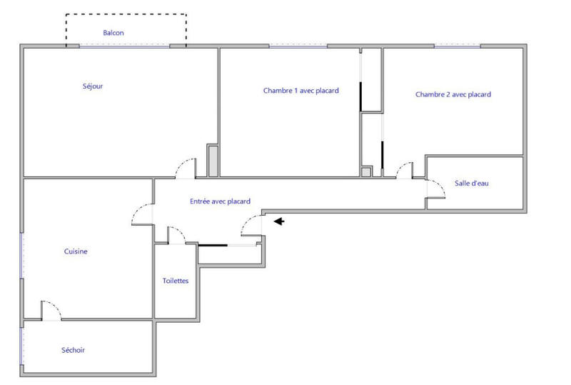 Appartement - 59 m² - 3 pièces