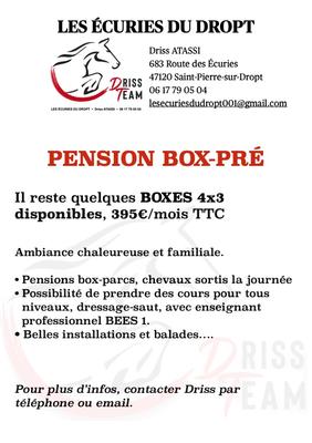 Box-pré aux Ecuries du Dropt