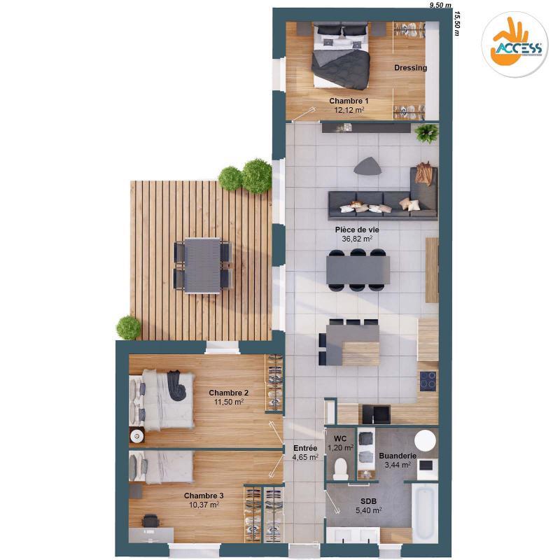 Maison - 86 m² - 5 pièces