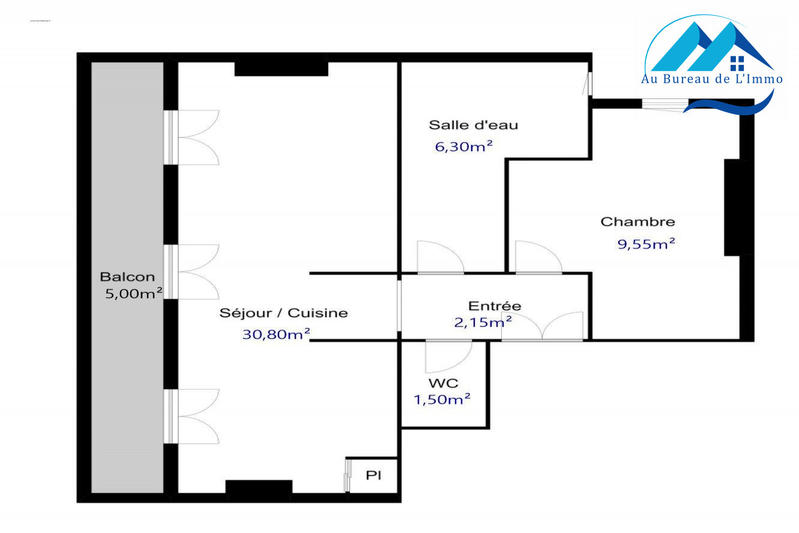 Appartement - 50 m² - 2 pièces