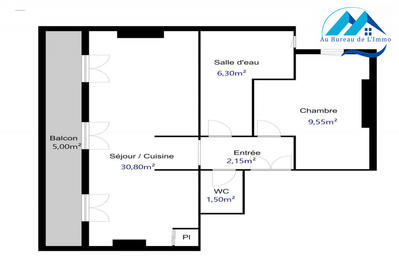 Appartement - 50 m² - 2 pièces