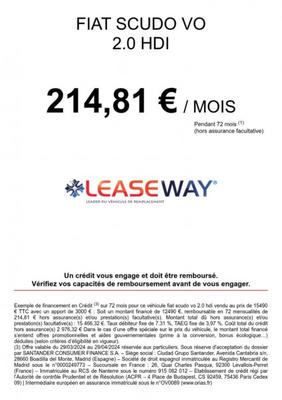 Fiat Scudo Fg 1.0 Ch1 2.0 Multijet 16v 128ch Pack Cd Clim