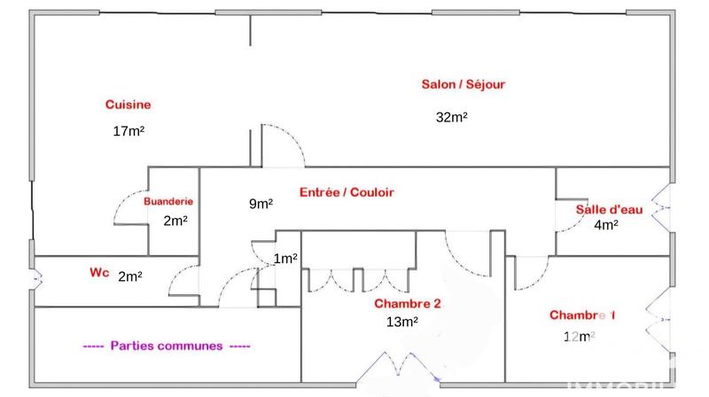 Appartement - 94 m² - 3 pièces