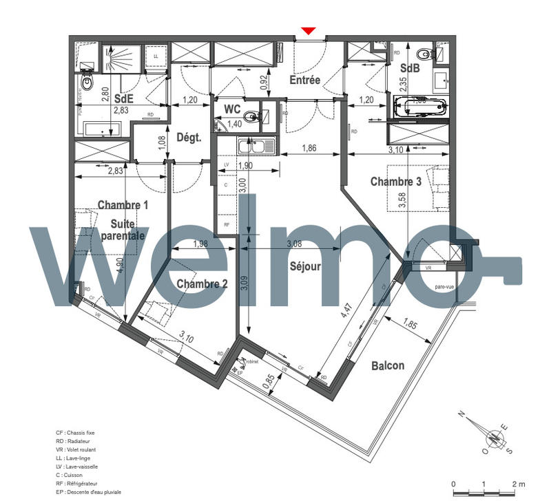 Appartement - 100 m² - 4 pièces