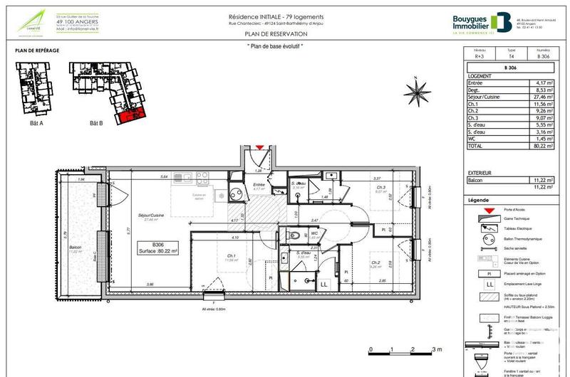 Appartement - 80 m² - 4 pièces
