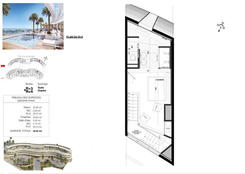 Appartement - 56 m² - 2 pièces