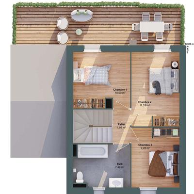 Maison - 83 m² - 5 pièces