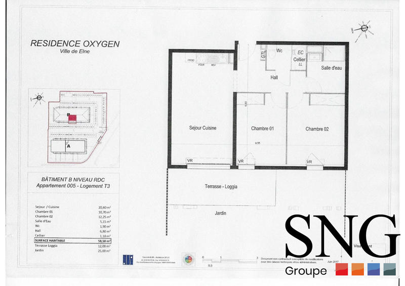 Appartement - 59 m² - 3 pièces