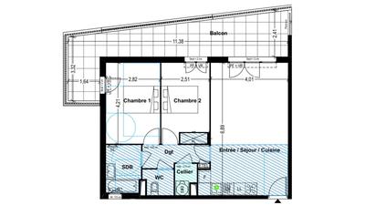 Appartement - 63 m² - 3 pièces