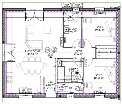 Maison - 70 m² - 4 pièces