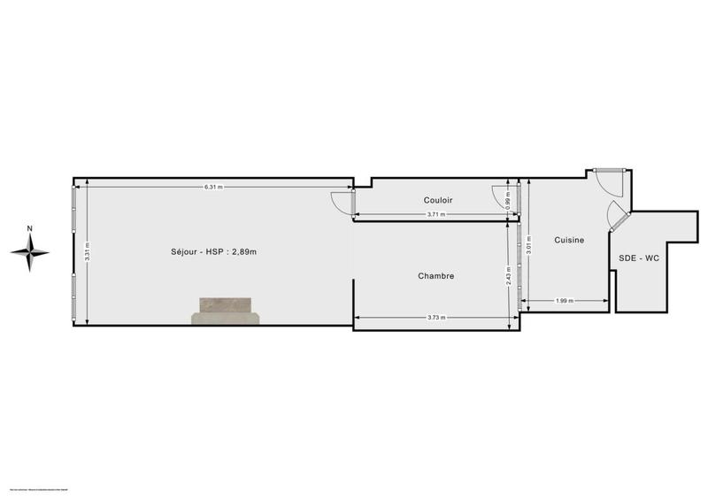 Appartement - 49 m² - 2 pièces