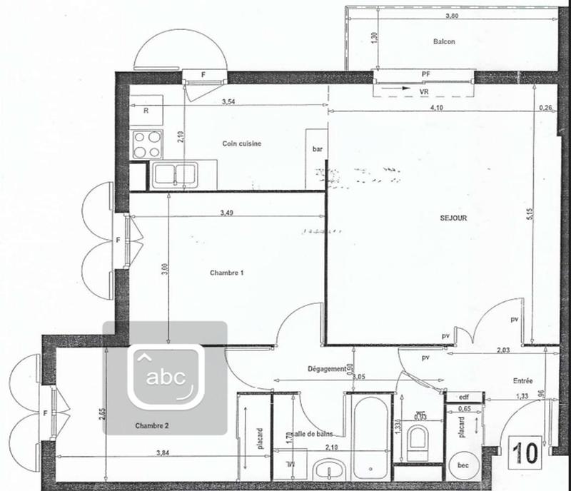 Appartement - 61 m² - 3 pièces