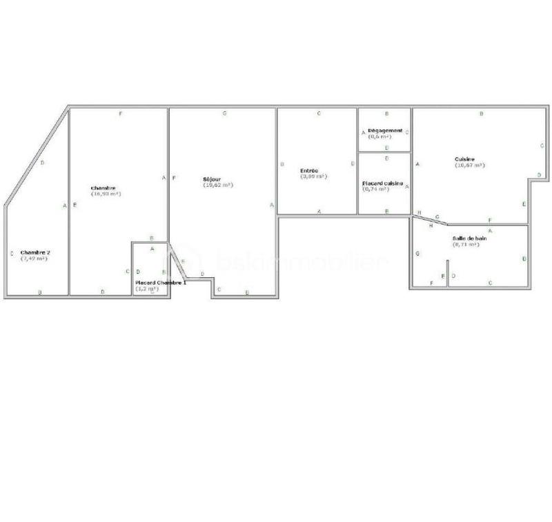 Appartement - 69 m² - 3 pièces