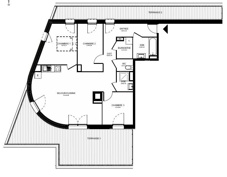 Appartement - 88 m² - 4 pièces