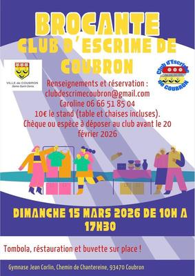 2ème brocante du club d'escrime de coubron