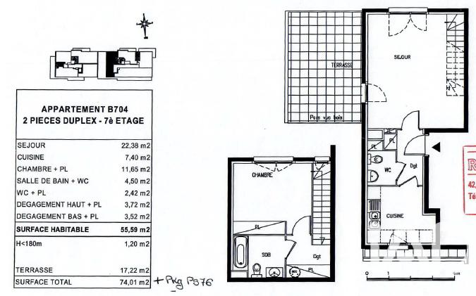 Appartement - 53 m² - 2 pièces