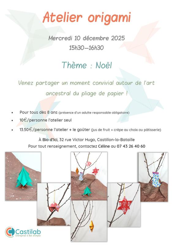Atelier Origami de Noël