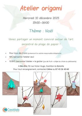 Atelier Origami de Noël