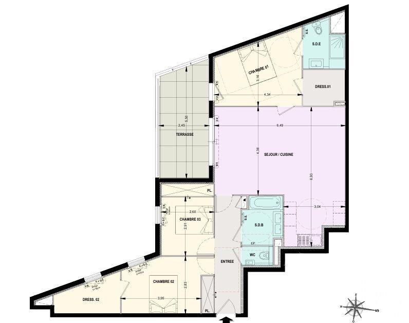 Appartement - 96 m² - 4 pièces