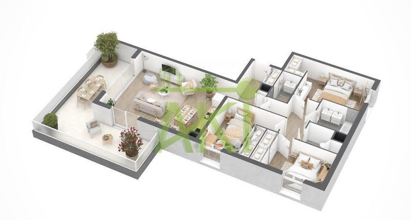 Appartement - 90 m² - 4 pièces