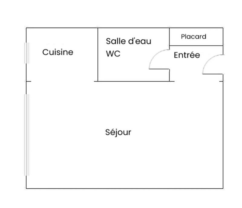 Studio - 18 m² - 1 pièce