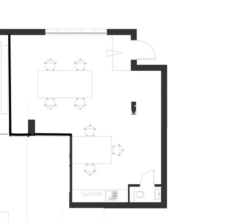 Bureau - 60 m² - 1 pièce