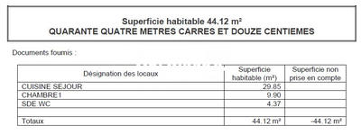 Appartement - 44 m² - 2 pièces