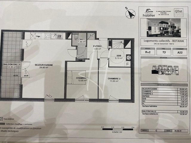 Appartement - 66 m² - 3 pièces