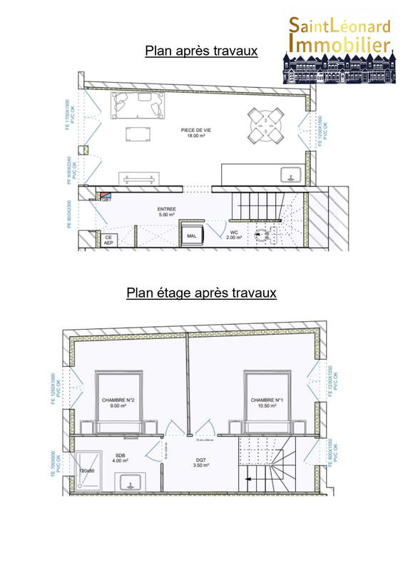 Maison traditionnelle - 57 m² - 3 pièces