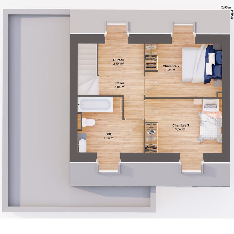 Maison - 83 m² - 5 pièces