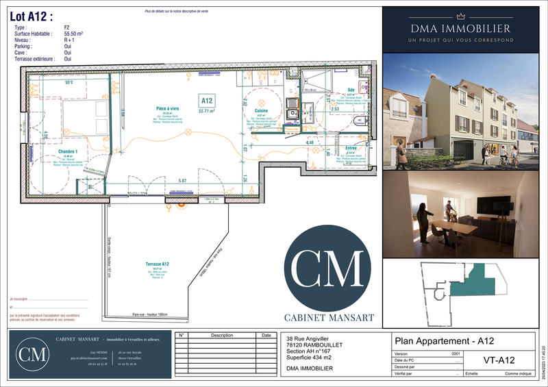 Appartement - 56 m² - 2 pièces