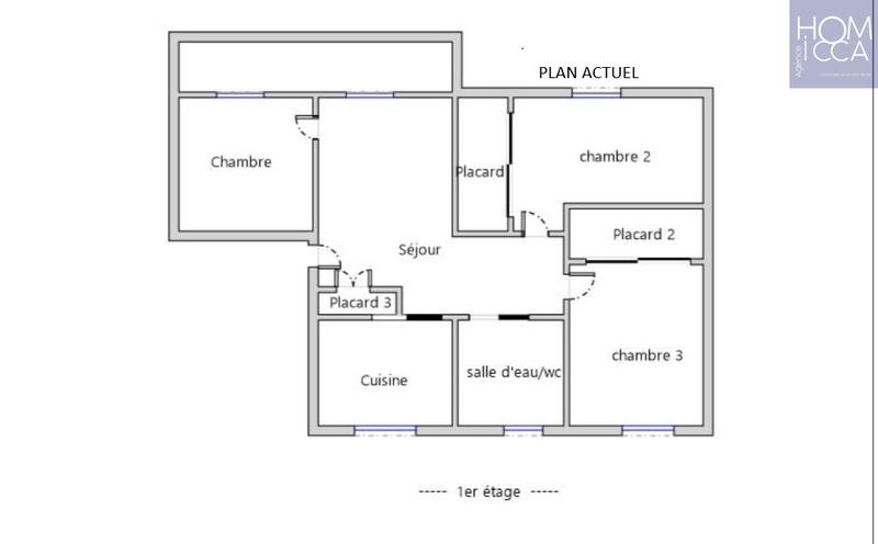 Appartement - 60 m² - 3 pièces
