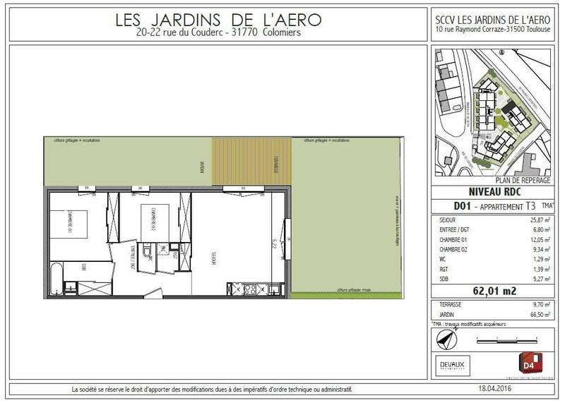 Appartement - 62 m² - 3 pièces